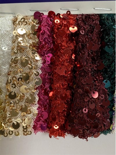 GZ-XP 珠片滌安网閃光布    幅寬：100-110cm   成分：100%滌綸  珠片PET 細節-1